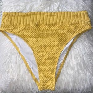 Shade and Shore Yellow Ribbed Swim Bottoms